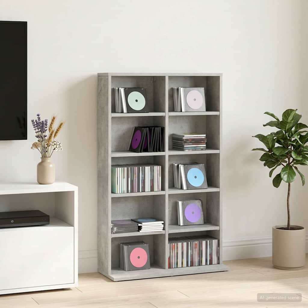 CD spinta Betono pilka 65 x 23,5 x 97,5 cm Apdirbta mediena