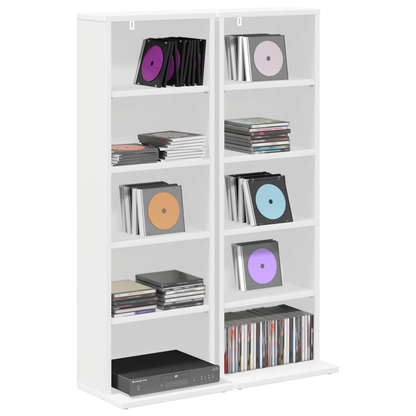 CD spinta 2 vnt. Balta 33 x 23,5 x 97,5 cm Apdirbta mediena