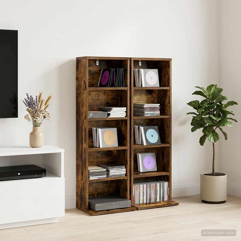 CD spinta 2 vnt. Dūminio ąžuolo 33 x 23,5 x 97,5 cm