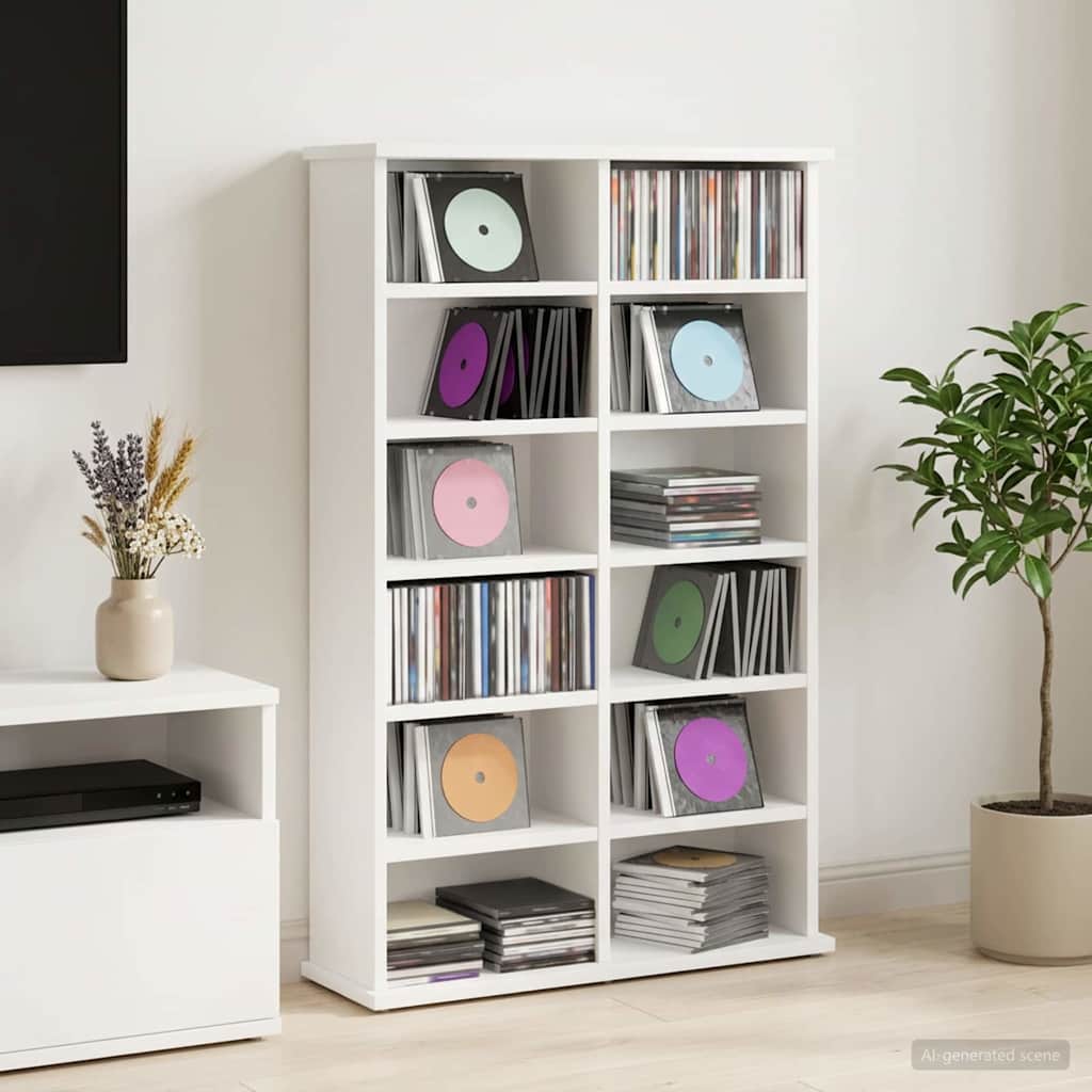 CD spinta Balta 60 x 17 x 92 cm Apdirbta mediena