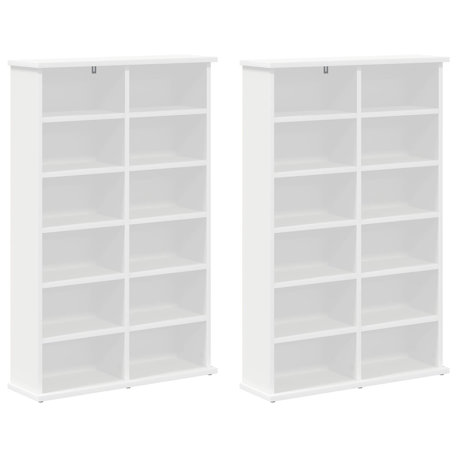 CD spinta 2 vnt. Balta 60 x 17 x 92 cm Apdirbta mediena
