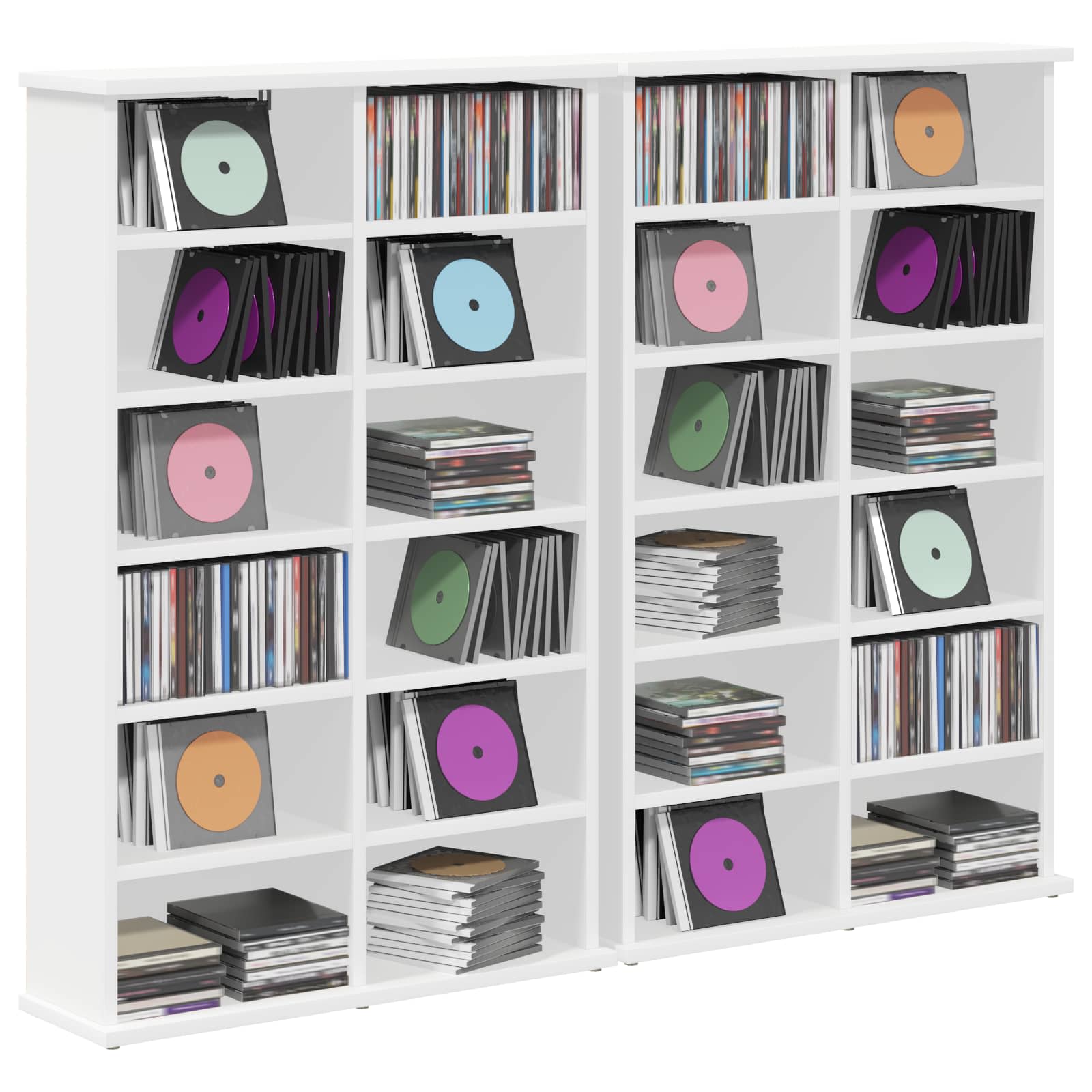 CD spinta 2 vnt. Balta 60 x 17 x 92 cm Apdirbta mediena