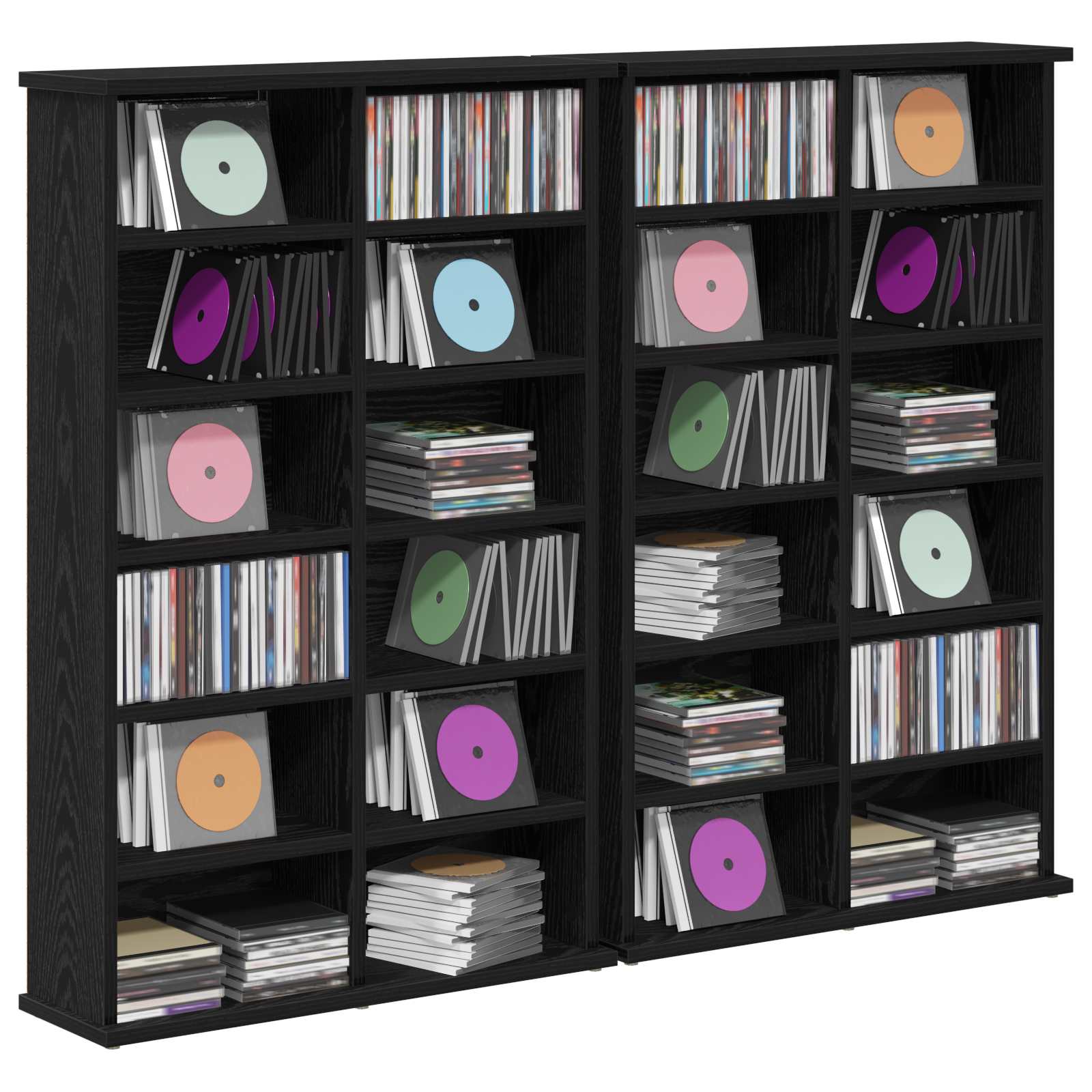 CD spinta 2 vnt. Juodojo ąžuolo 60 x 17 x 92 cm