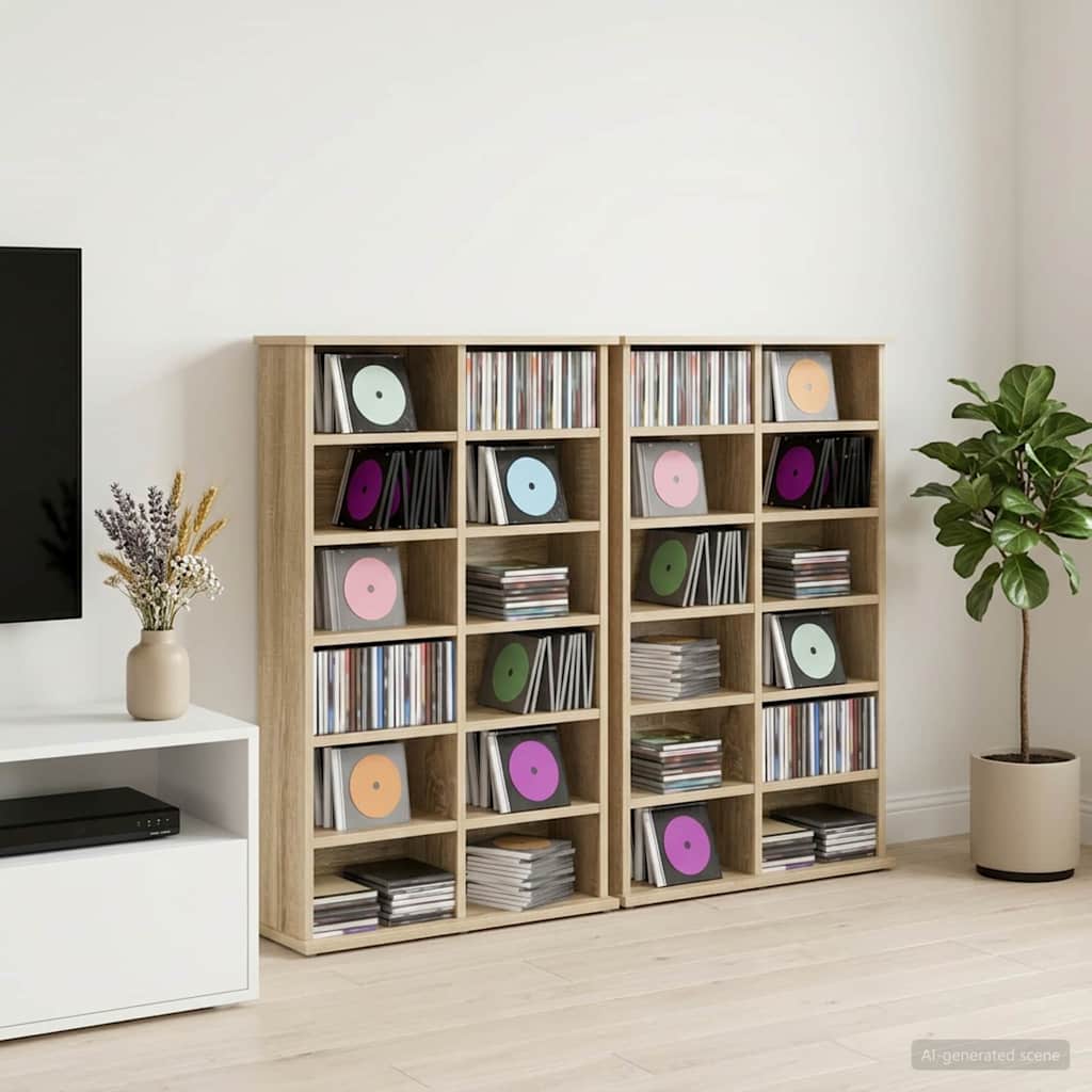 CD spinta 2 vnt. Sonoma ąžuolas 60 x 17 x 92 cm