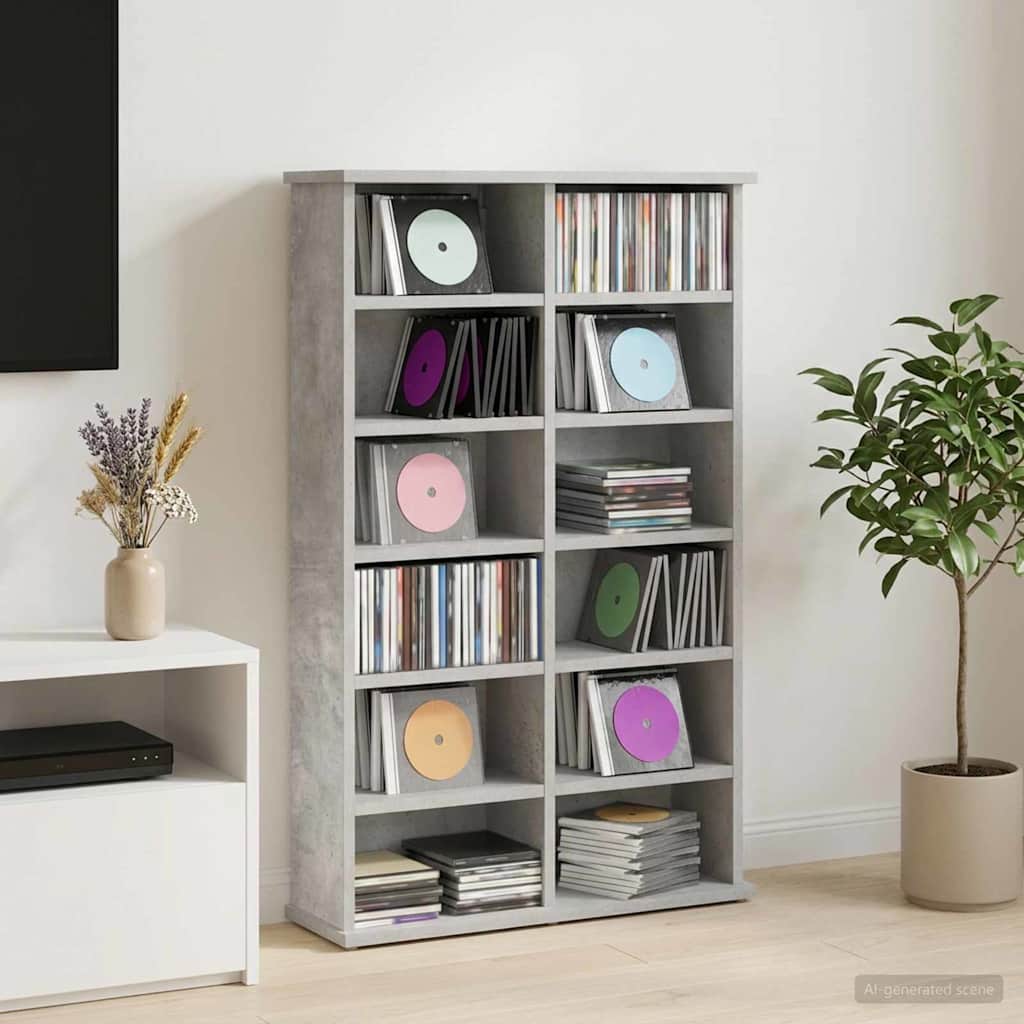 CD spinta Betono pilka 60 x 17 x 92 cm Apdirbta mediena