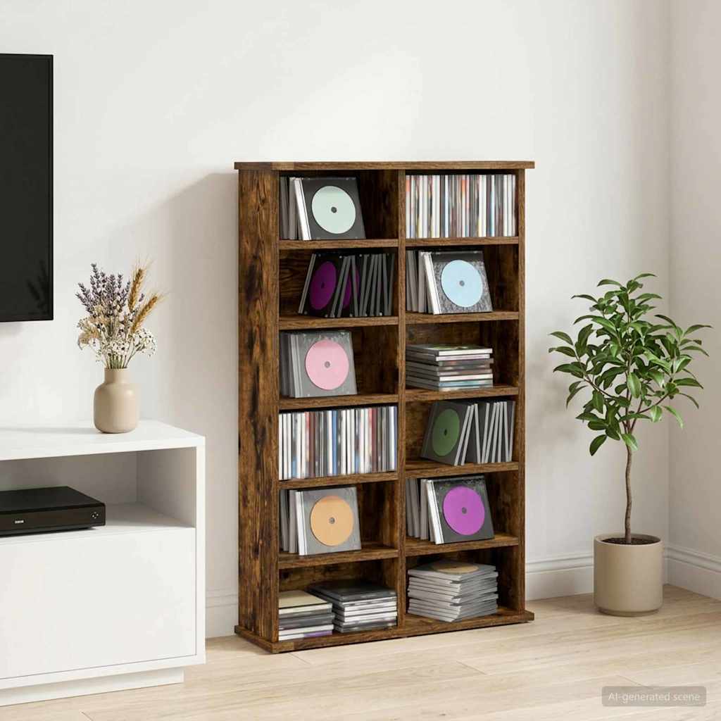 CD spinta Dūminio ąžuolo 60 x 17 x 92 cm Apdirbta mediena