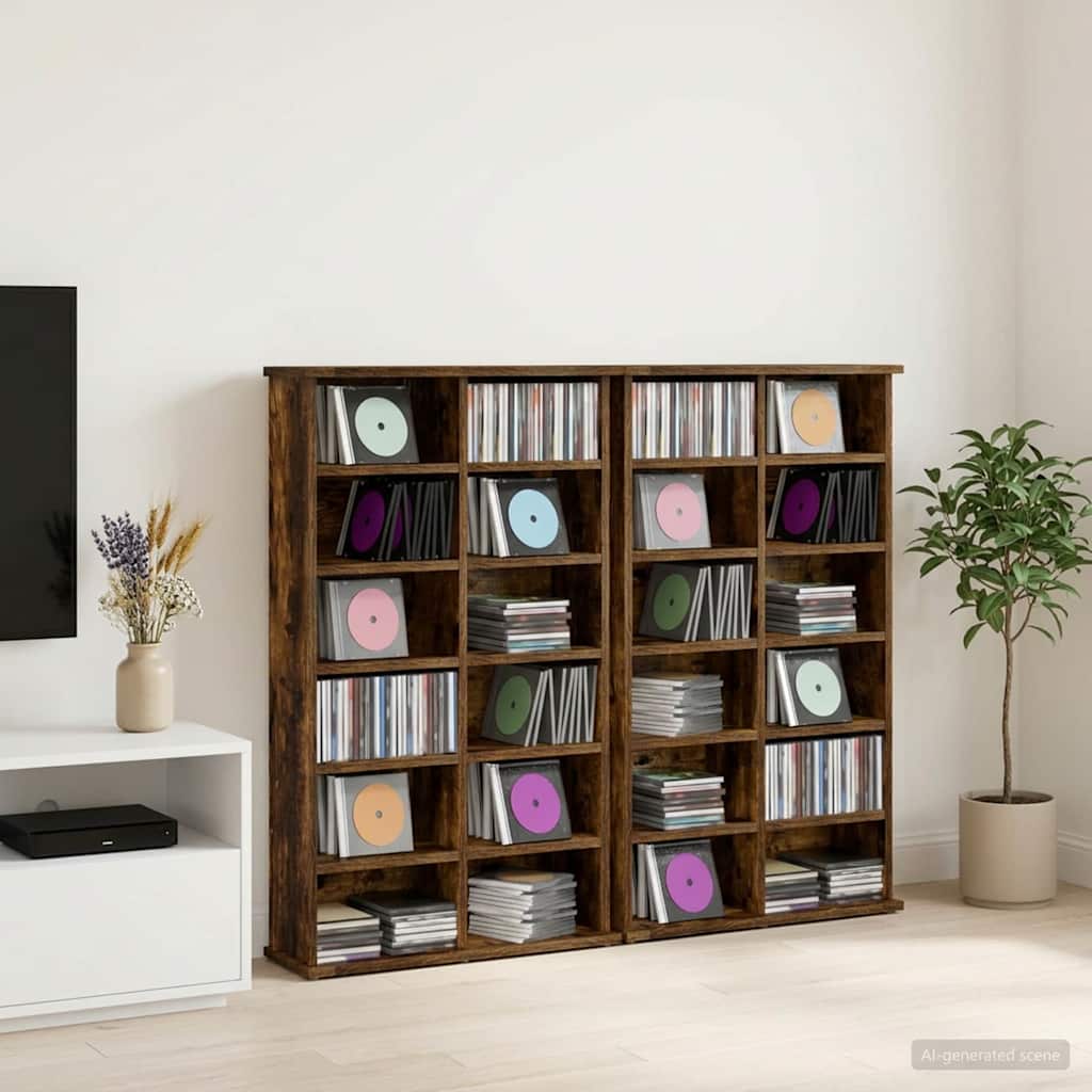 CD spinta 2 vnt. Dūminio ąžuolo 60 x 17 x 92 cm