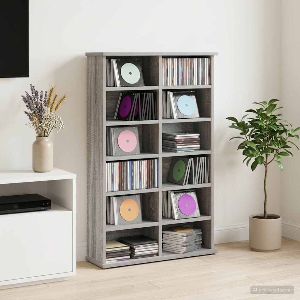 CD spinta Pilka Sonoma 60 x 17 x 92 cm Apdirbta mediena