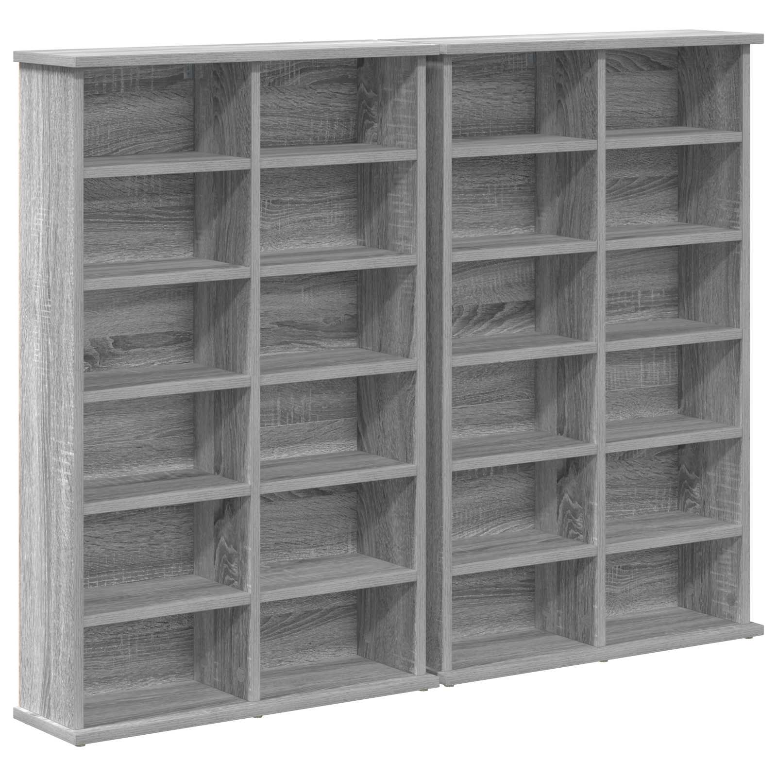 CD spinta 2 vnt. Pilka Sonoma 60 x 17 x 92 cm Apdirbta mediena