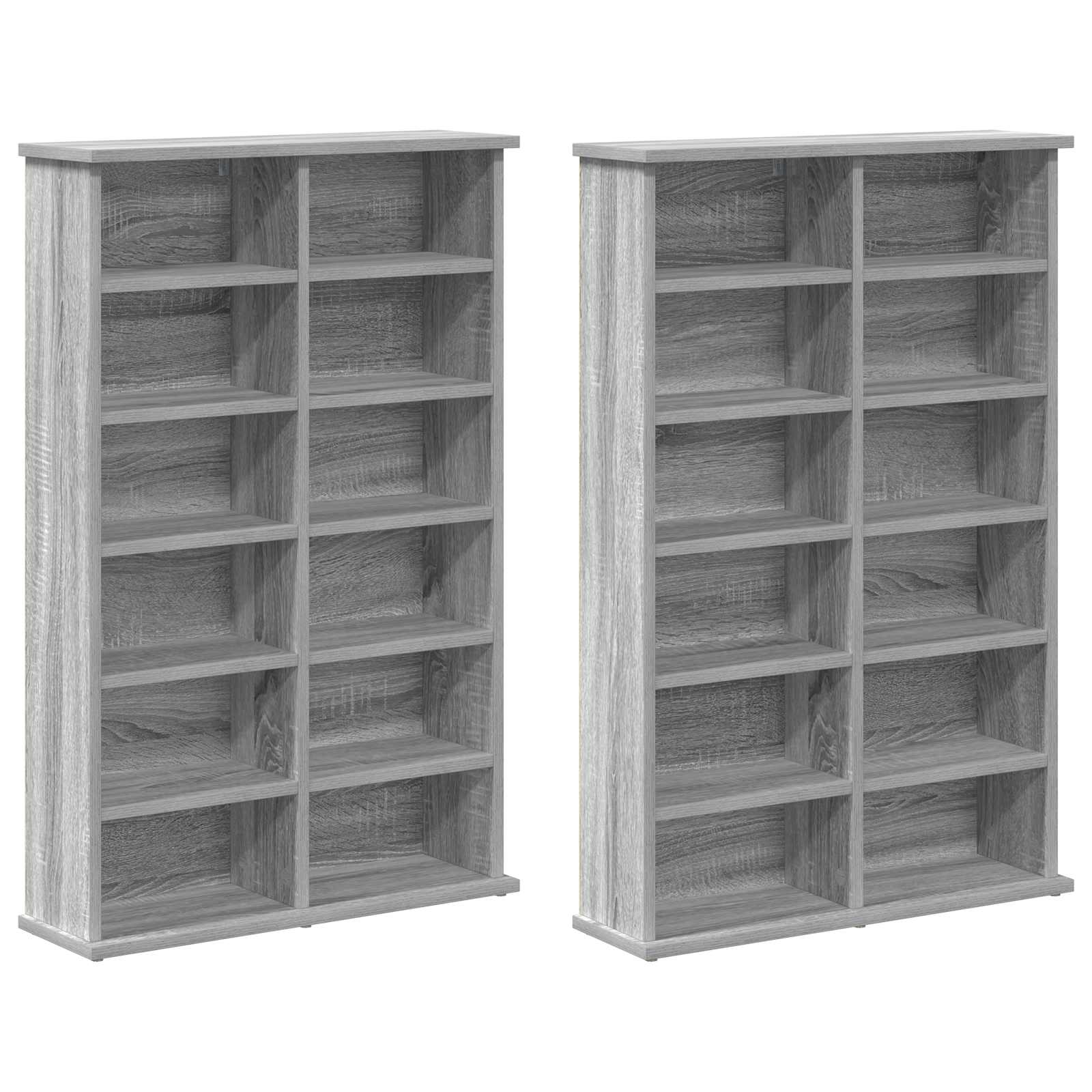 CD spinta 2 vnt. Pilka Sonoma 60 x 17 x 92 cm Apdirbta mediena