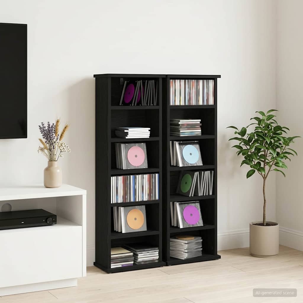 CD spinta 2 vnt. Juodojo ąžuolo 60 x 17 x 92 cm