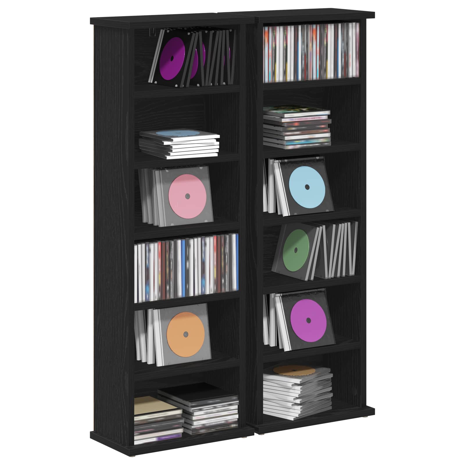 CD spinta 2 vnt. Juodojo ąžuolo 60 x 17 x 92 cm