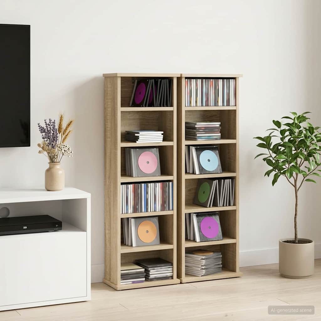 CD spinta 2 vnt. Sonoma ąžuolas 60 x 17 x 92 cm