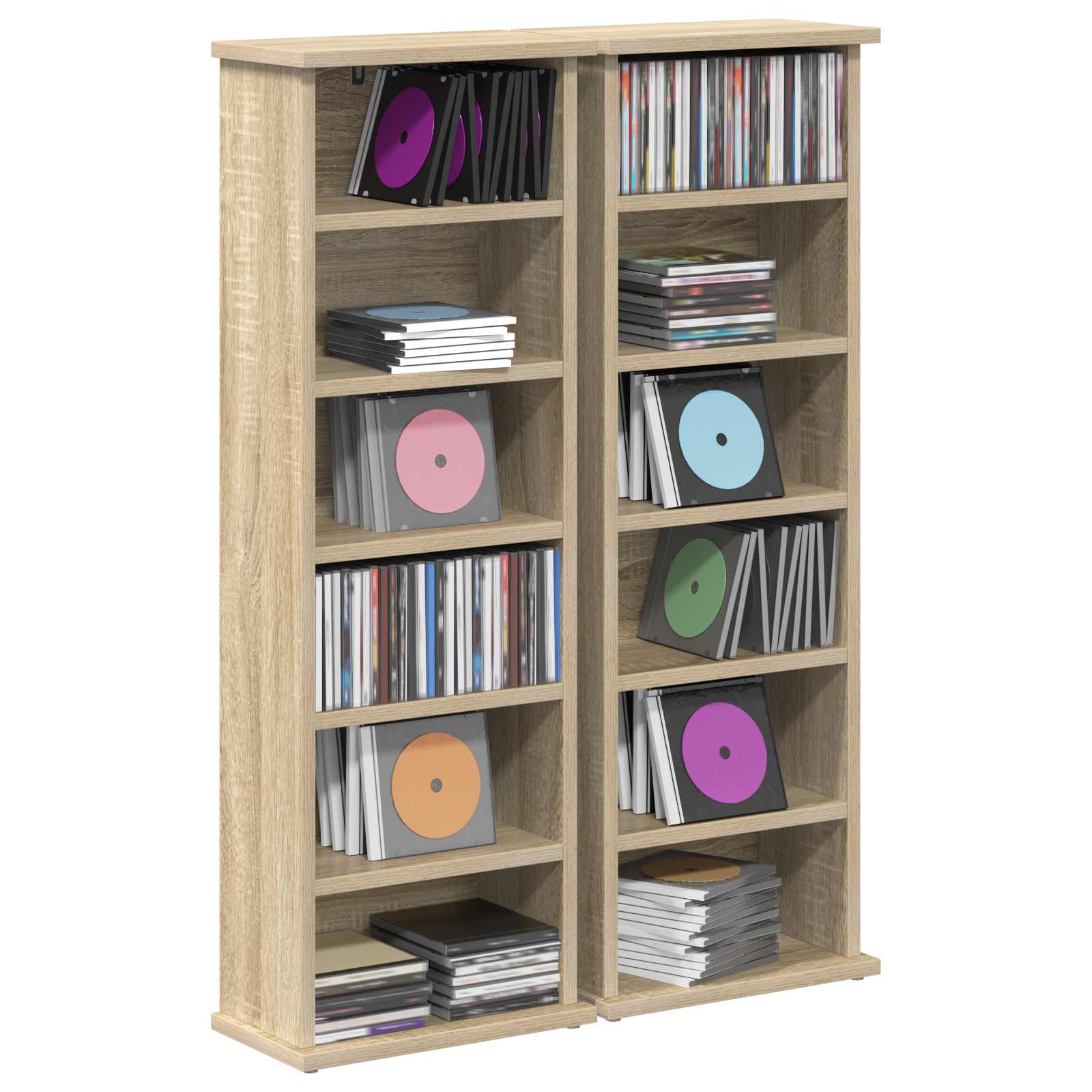 CD spinta 2 vnt. Sonoma ąžuolas 60 x 17 x 92 cm