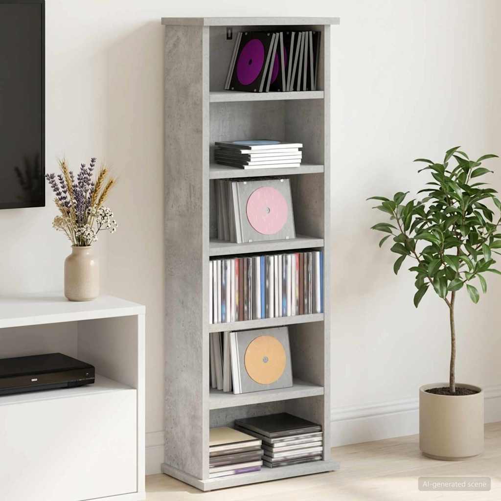 CD spinta Betono pilka 60 x 17 x 92 cm Apdirbta mediena