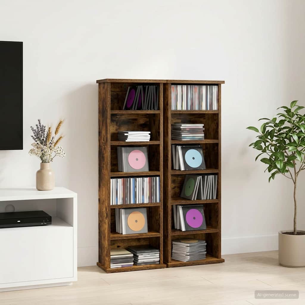 CD spinta 2 vnt. Dūminio ąžuolo 60 x 17 x 92 cm