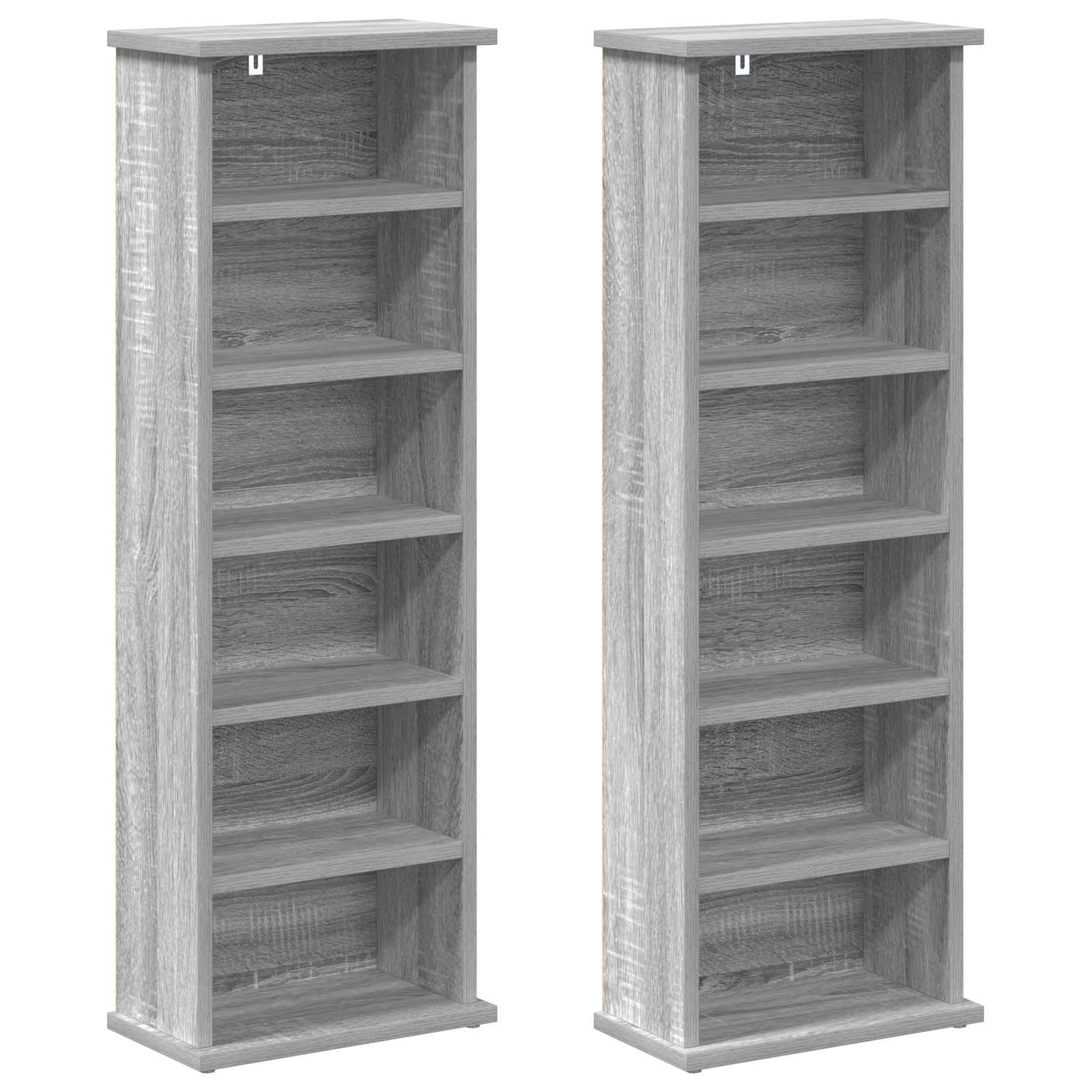 CD spinta 2 vnt. Pilka Sonoma 60 x 17 x 92 cm Apdirbta mediena
