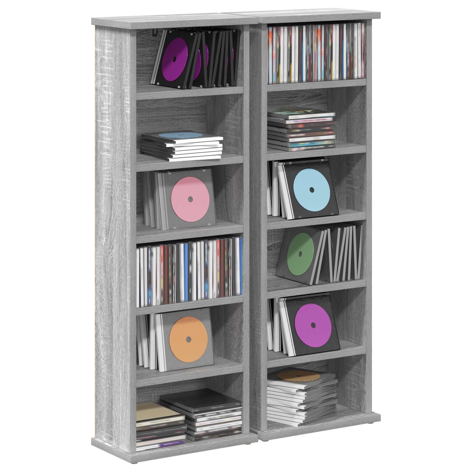 CD spinta 2 vnt. Pilka Sonoma 60 x 17 x 92 cm Apdirbta mediena