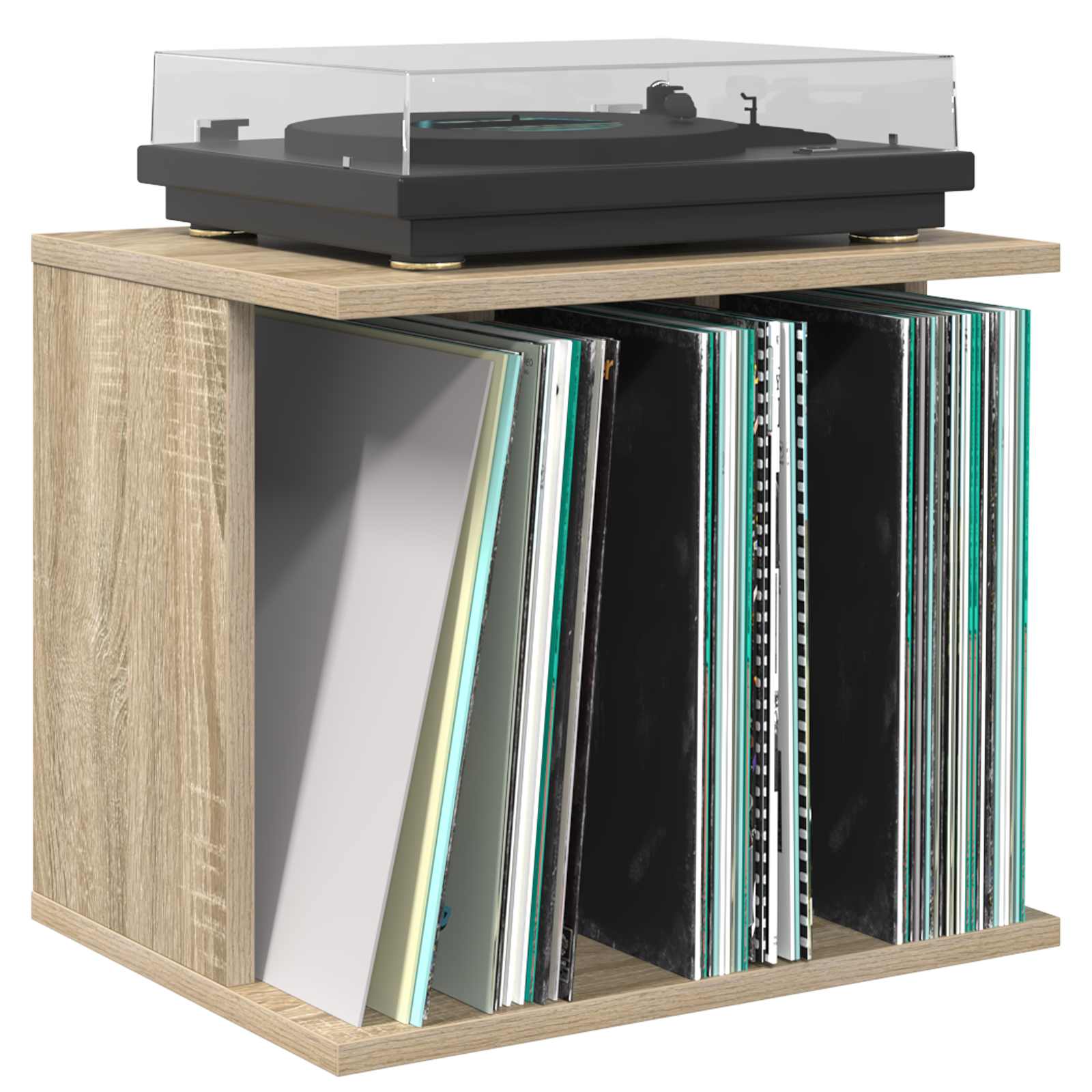 Vinilo įrašų saugojimas Sonoma ąžuolas 42 x 33 x 36 cm