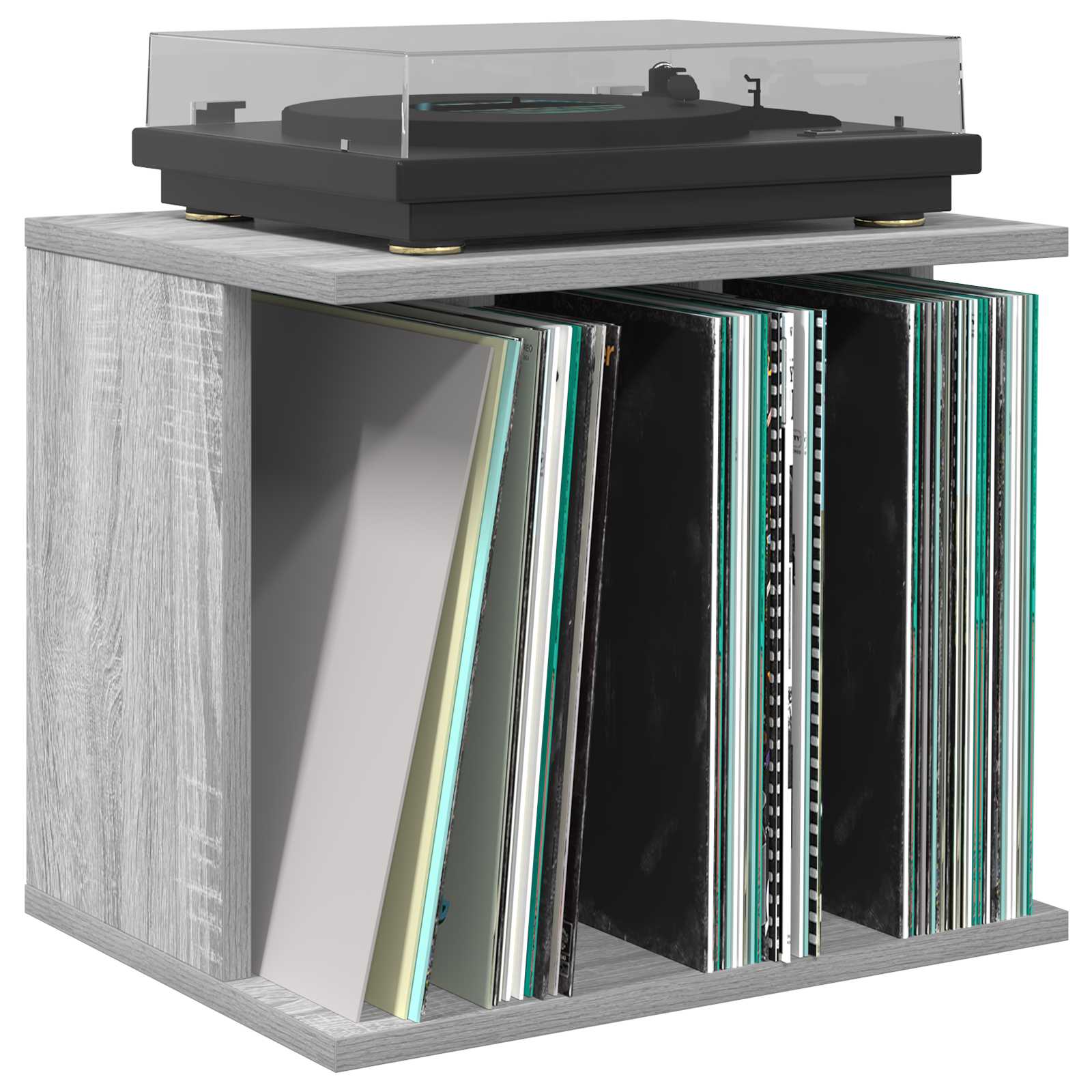 Vinilo įrašų saugojimas Pilka Sonoma 42 x 33 x 36 cm