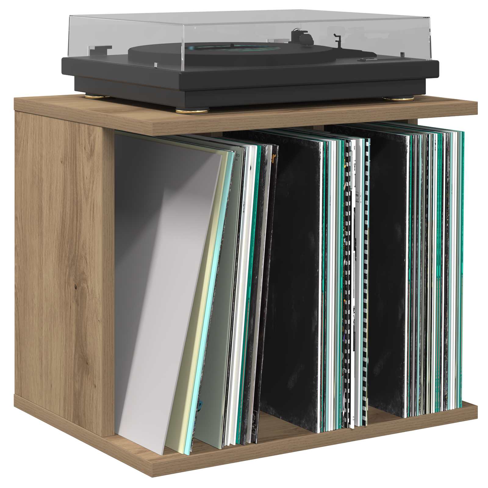 Vinilo įrašų saugojimas Artisano ąžuolo 42 x 33 x 36 cm