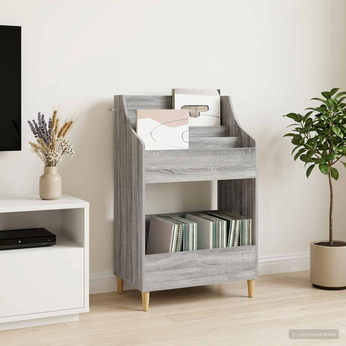 Medijos lentynos Pilka Sonoma 70,5 x 46 x 112 cm