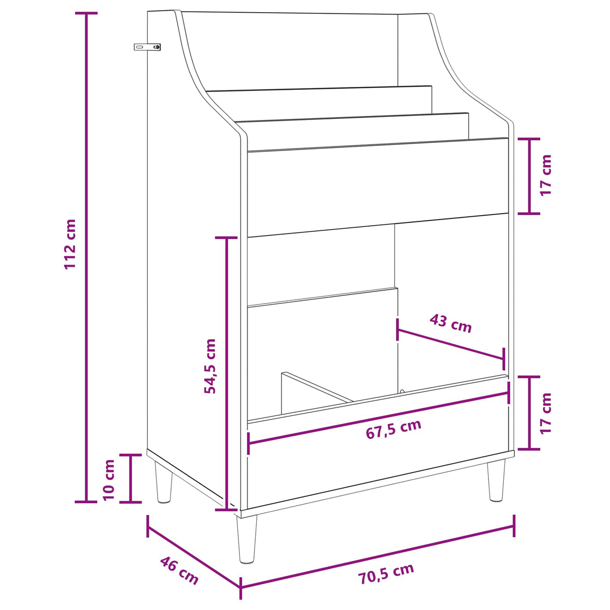 Medijos lentynos Pilka Sonoma 70,5 x 46 x 112 cm