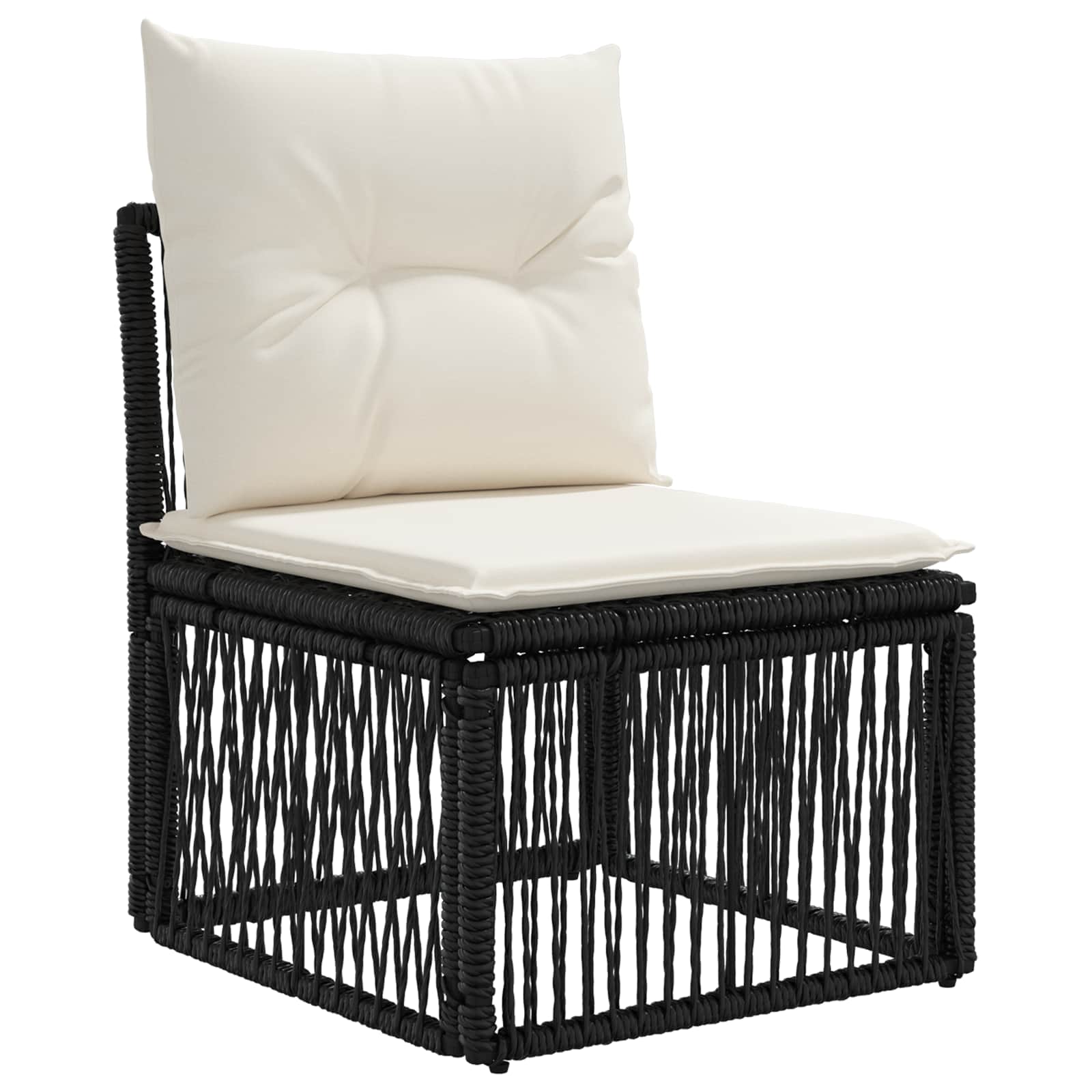 Sodo Sofų Rinkinys 6 vnt. 6-Vietų skaičius Juoda poliratanas