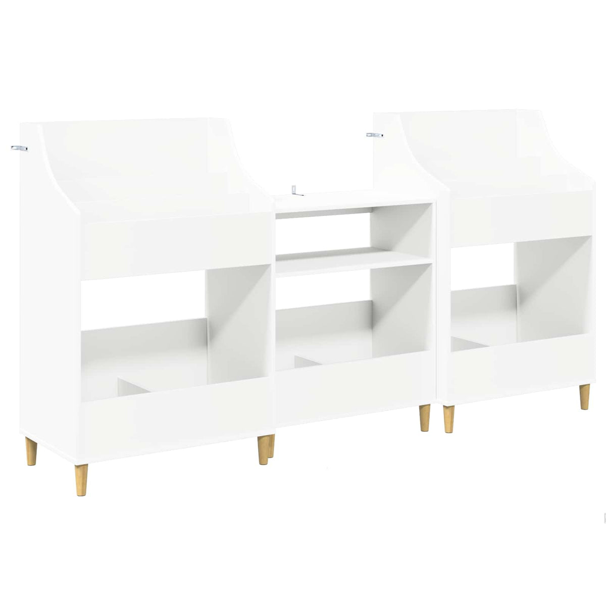 Medijos lentynos rinkinys 3 vnt. Balta 212 x 46 x 112 cm