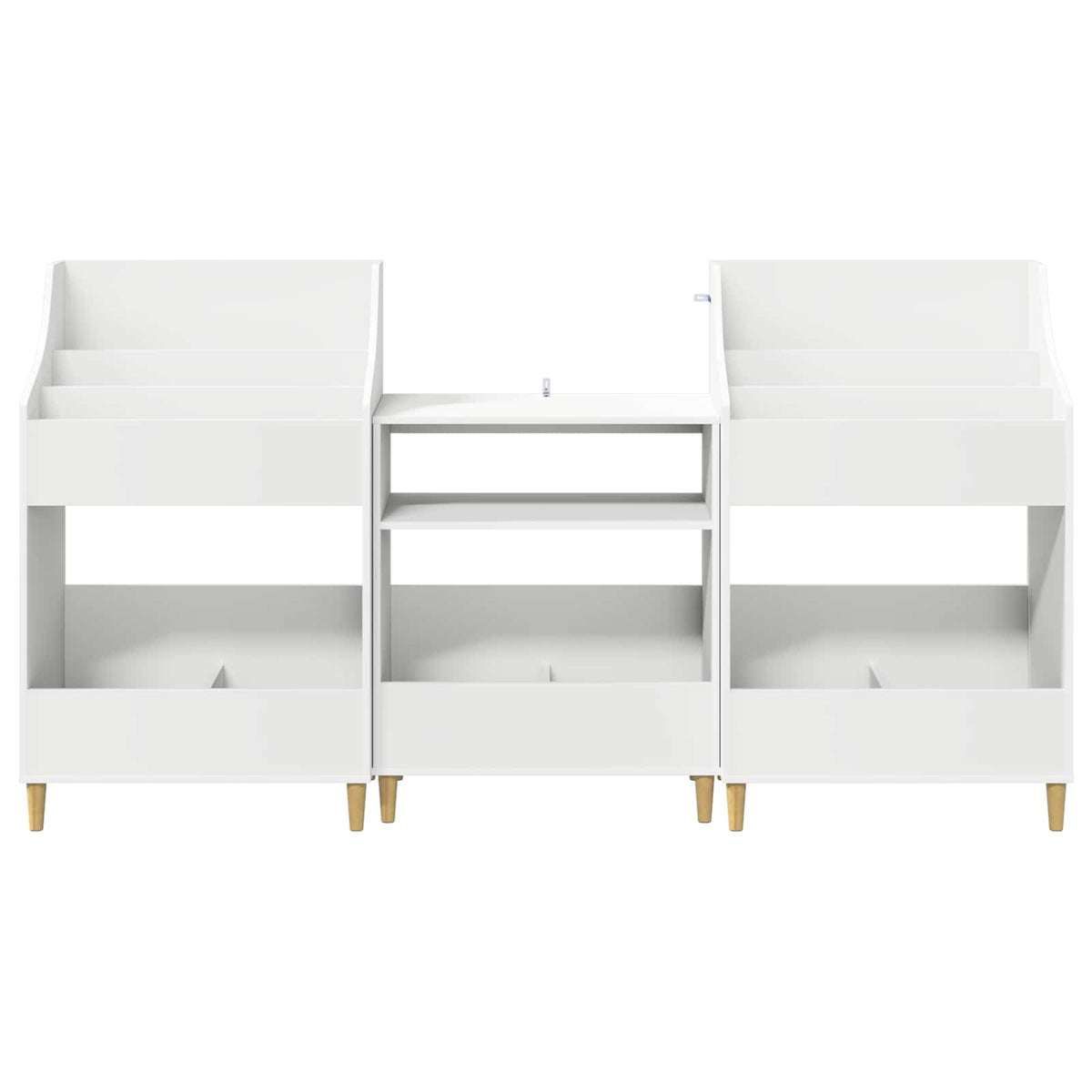 Medijos lentynos rinkinys 3 vnt. Balta 212 x 46 x 112 cm