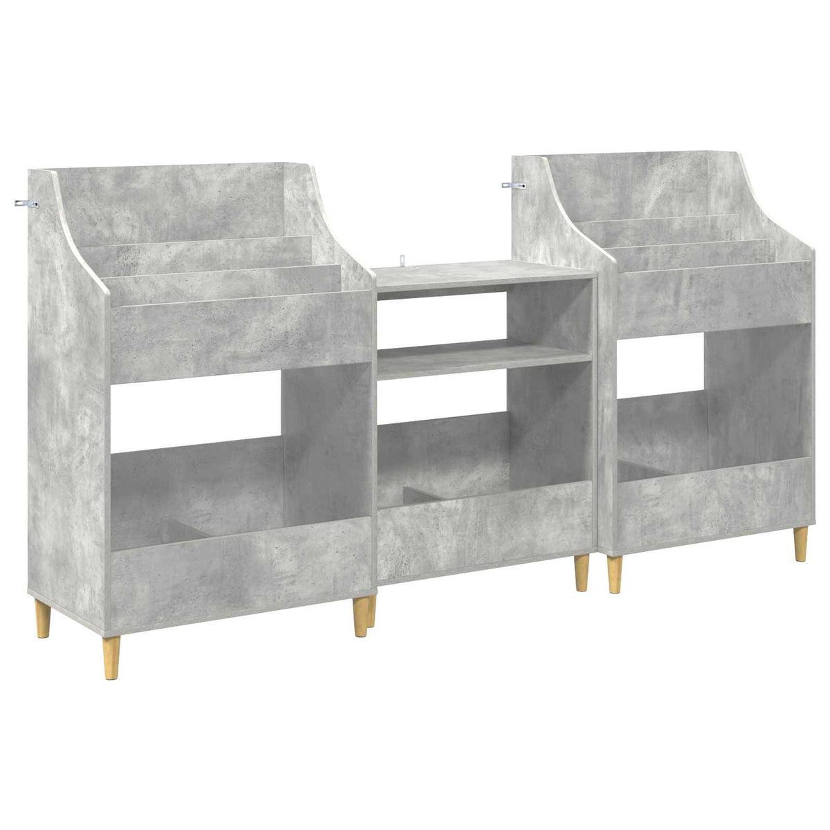 Medijos lentynos rinkinys 3 vnt. Betono pilka 212 x 46 x 112 cm