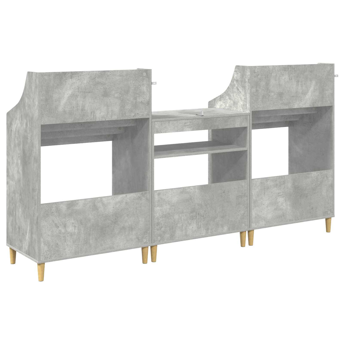 Medijos lentynos rinkinys 3 vnt. Betono pilka 212 x 46 x 112 cm