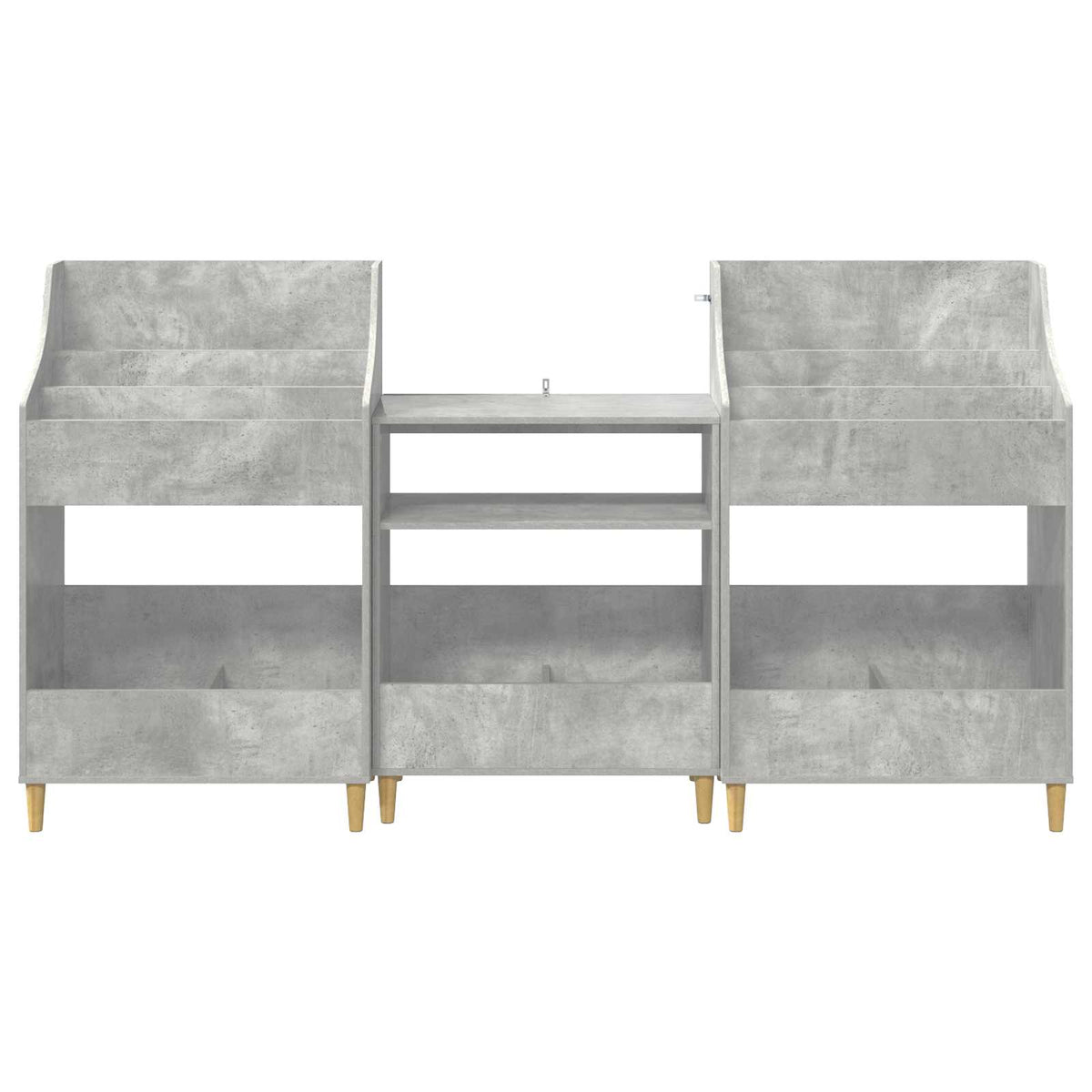 Medijos lentynos rinkinys 3 vnt. Betono pilka 212 x 46 x 112 cm
