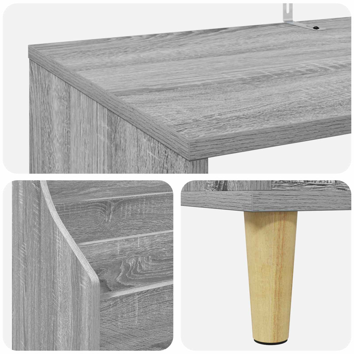 Medijos lentynos rinkinys 3 vnt. Pilka Sonoma 212 x 46 x 112 cm