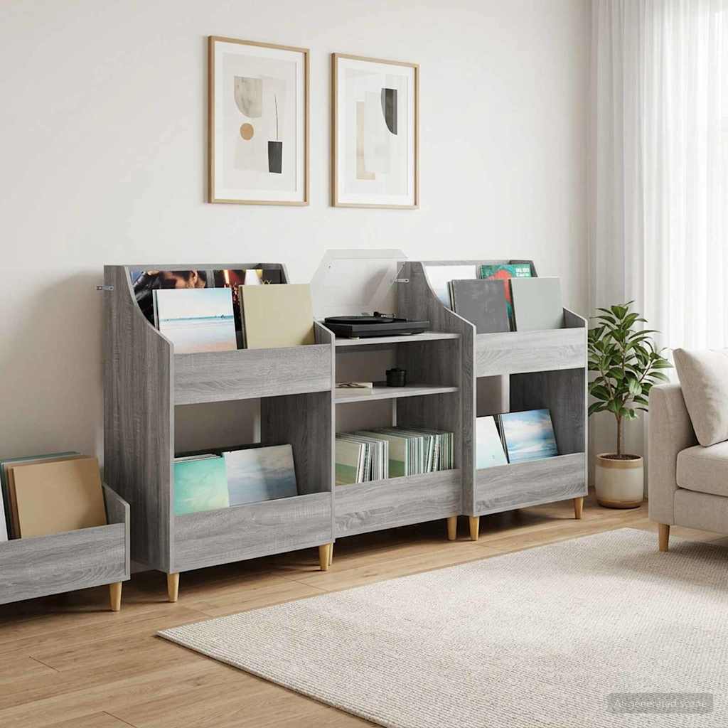 Medijos lentynos rinkinys 3 vnt. Pilka Sonoma 212 x 46 x 112 cm