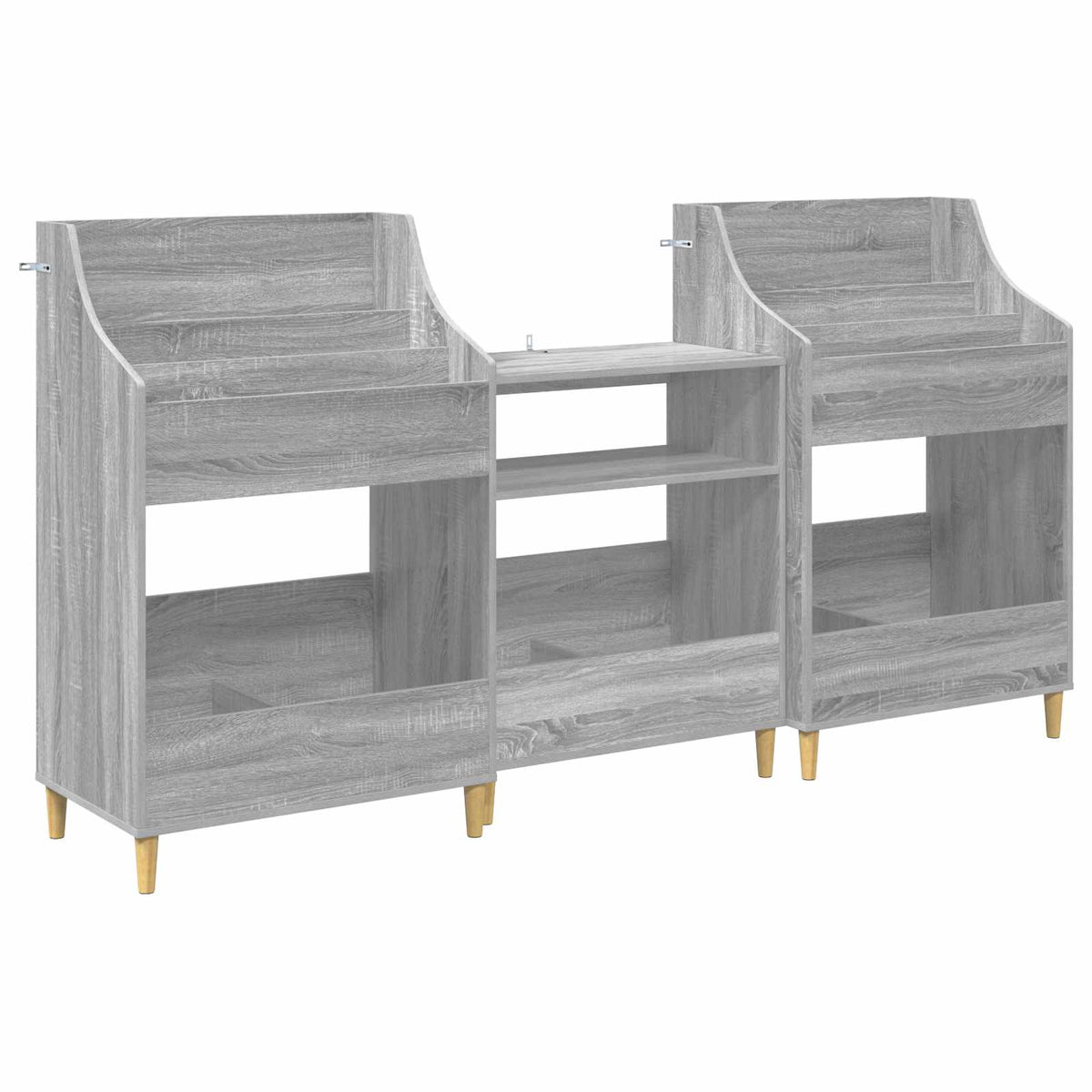 Medijos lentynos rinkinys 3 vnt. Pilka Sonoma 212 x 46 x 112 cm