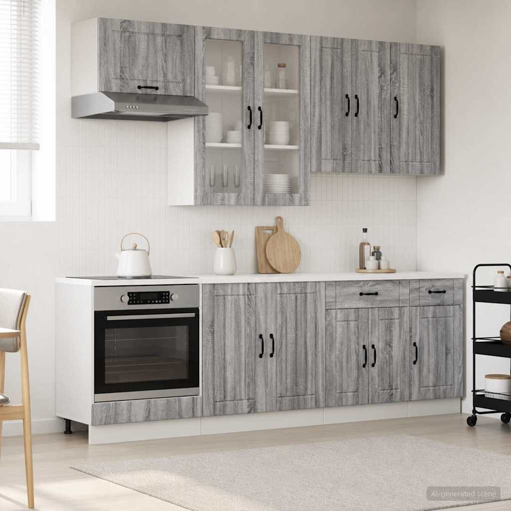 Virtuvės vienetas LUCCA 8 pcs Pilka Sonoma Apdirbta mediena
