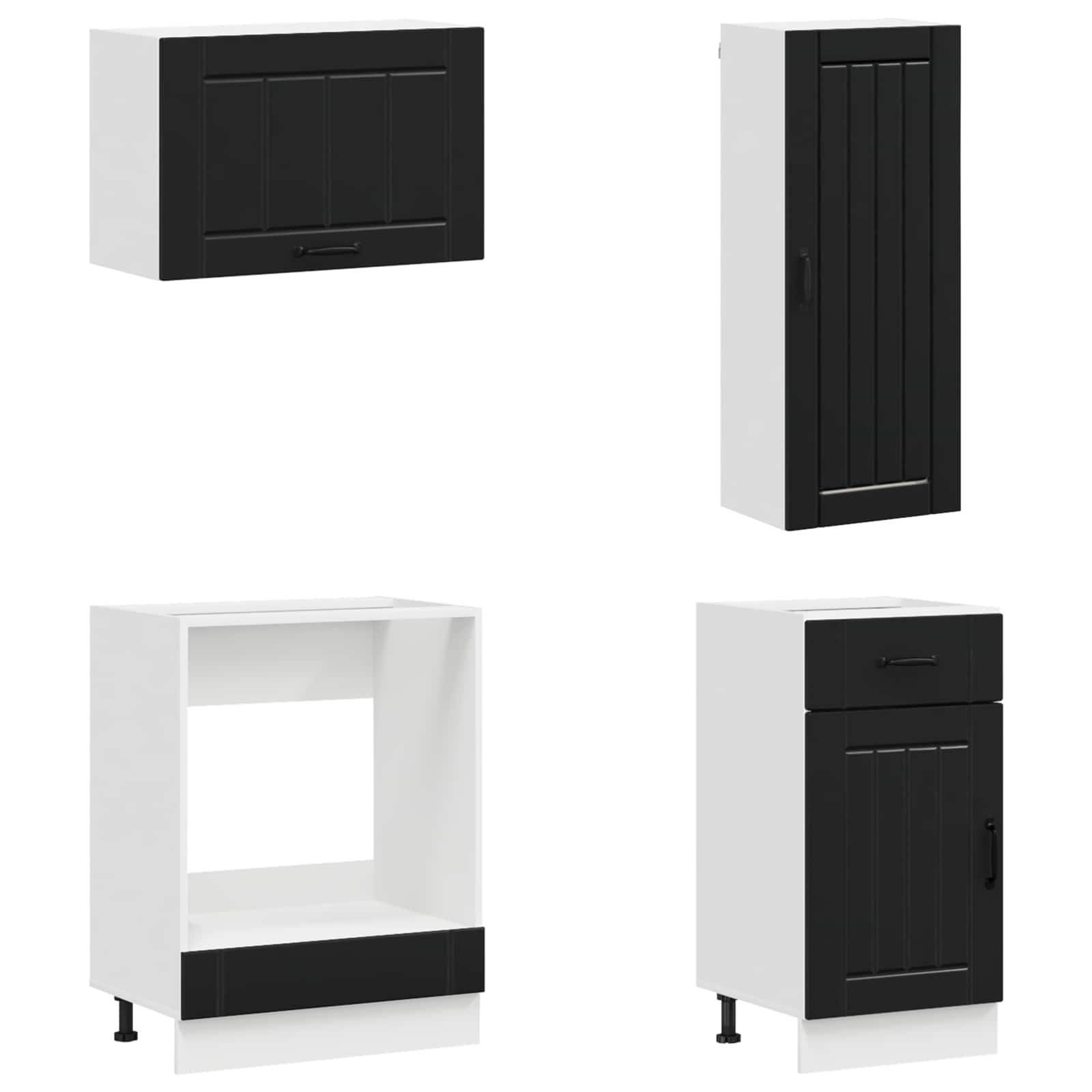 Virtuvės vienetas LUCCA 8 pcs Juoda Apdirbta mediena