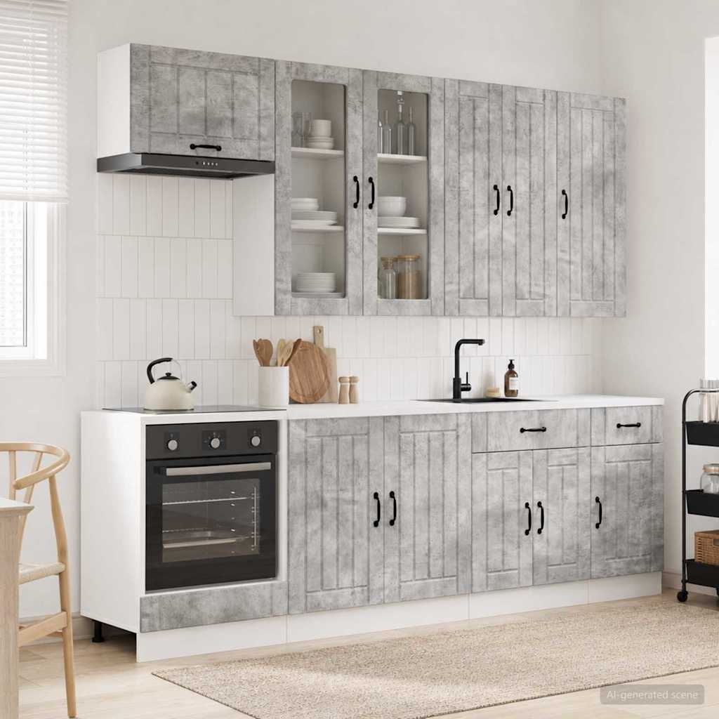 Virtuvės vienetas LUCCA 8 pcs Betono pilka Apdirbta mediena