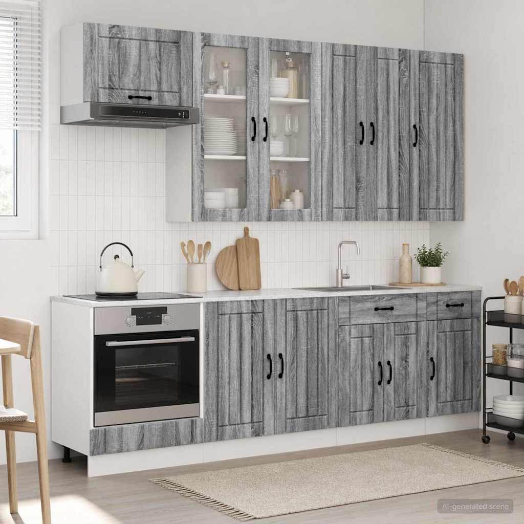 Virtuvės vienetas LUCCA 8 pcs Pilka Sonoma Apdirbta mediena
