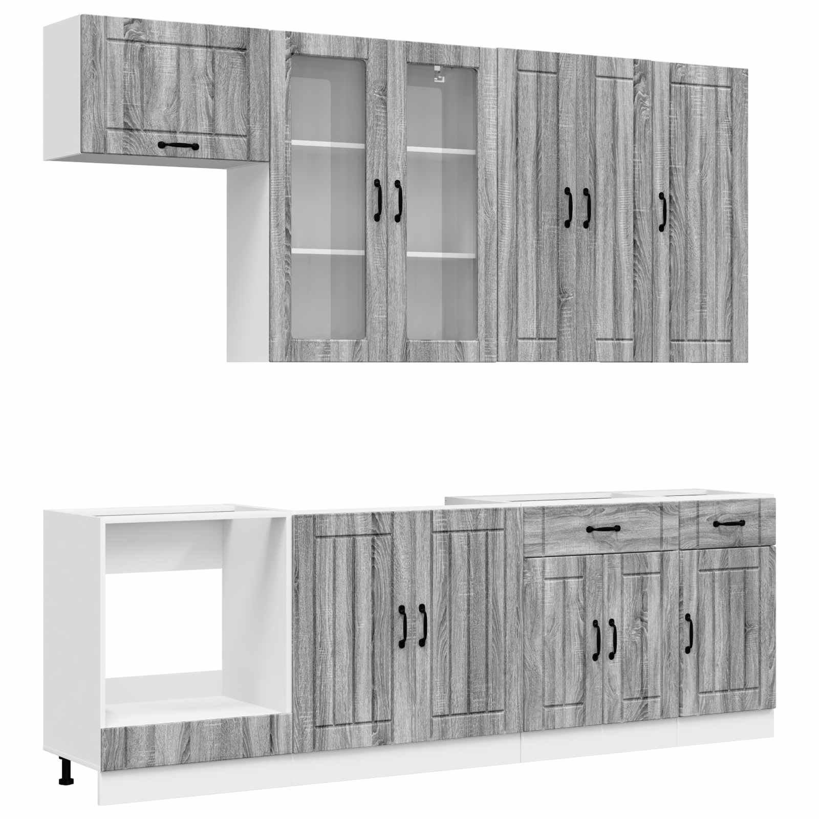 Virtuvės vienetas LUCCA 8 pcs Pilka Sonoma Apdirbta mediena