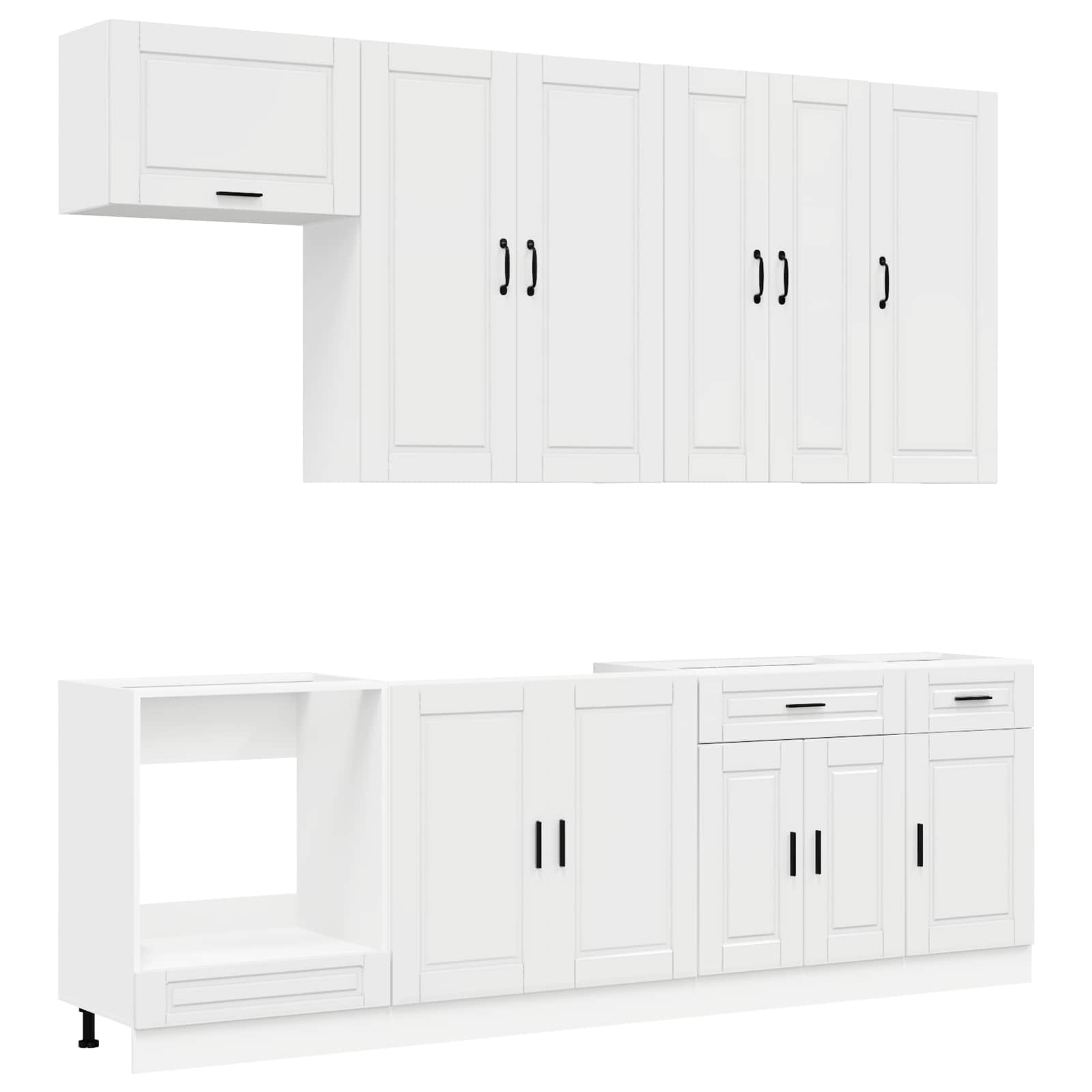 Virtuvės vienetas PORTO 8 pcs Itin blizgi balta
