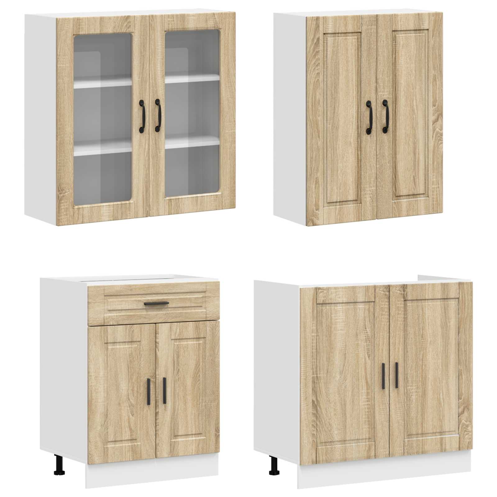 Virtuvės vienetas PORTO 8 pcs Sonoma ąžuolas Apdirbta mediena