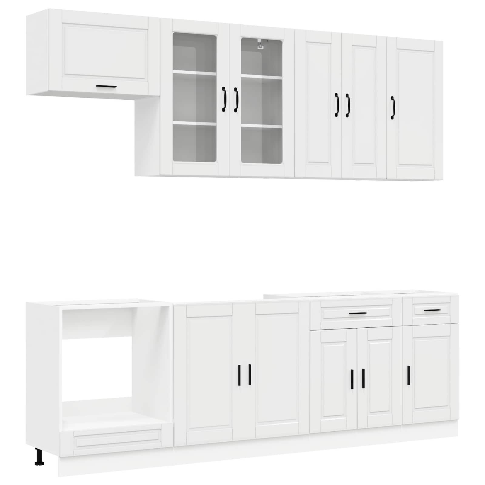 Virtuvės vienetas PORTO 8 pcs Itin blizgi balta