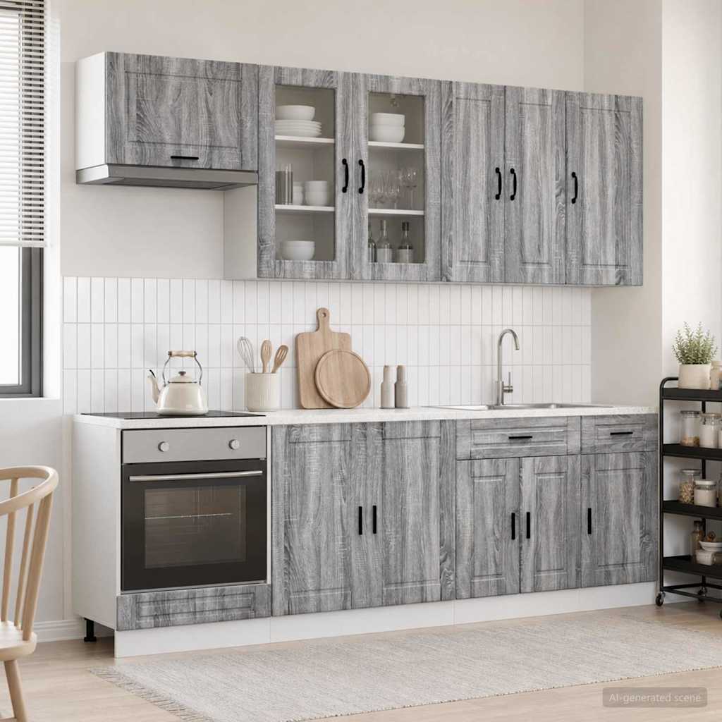 Virtuvės vienetas PORTO 8 pcs Pilka Sonoma Apdirbta mediena