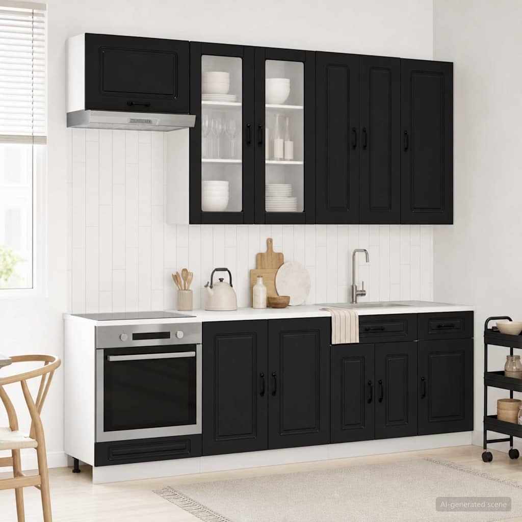 Virtuvės vienetas KALMAR 8 pcs Juoda Apdirbta mediena