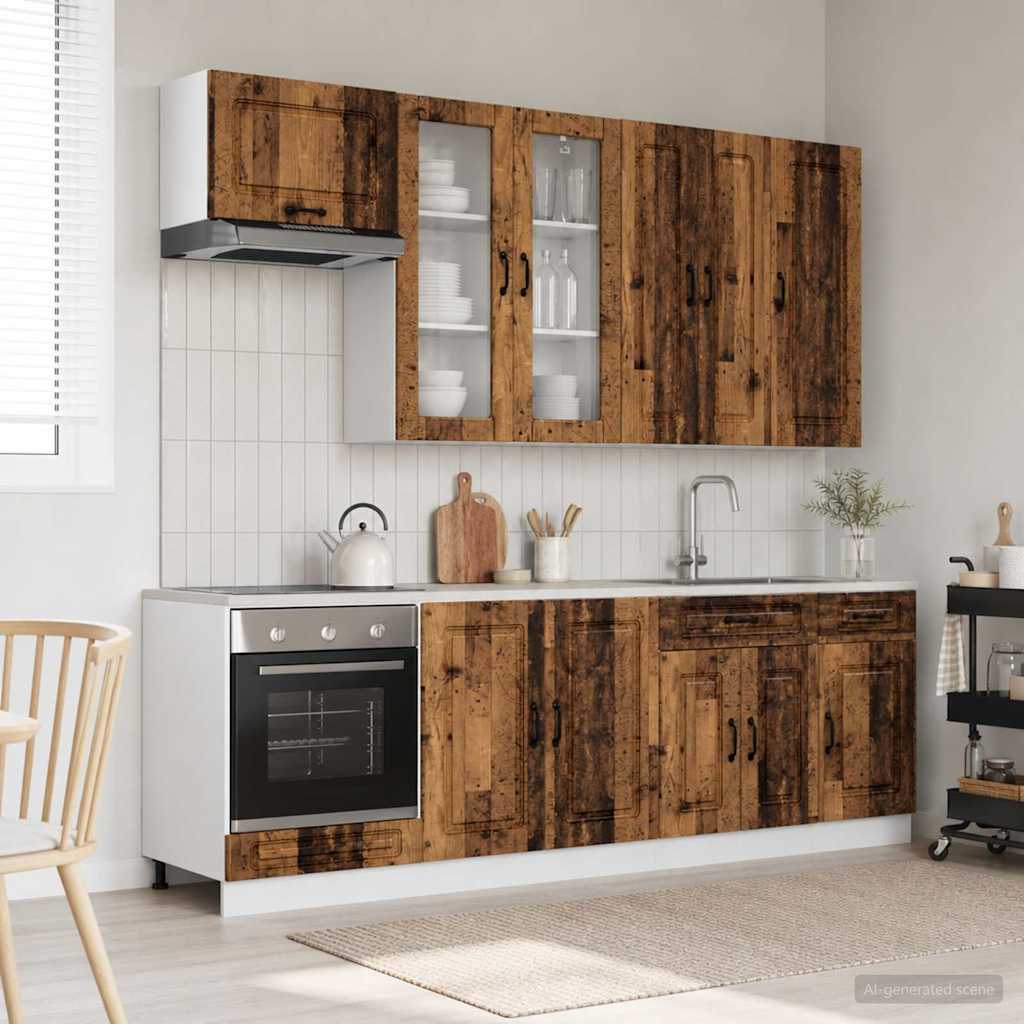 Virtuvės vienetas KALMAR 8 pcs Sendintos medienos