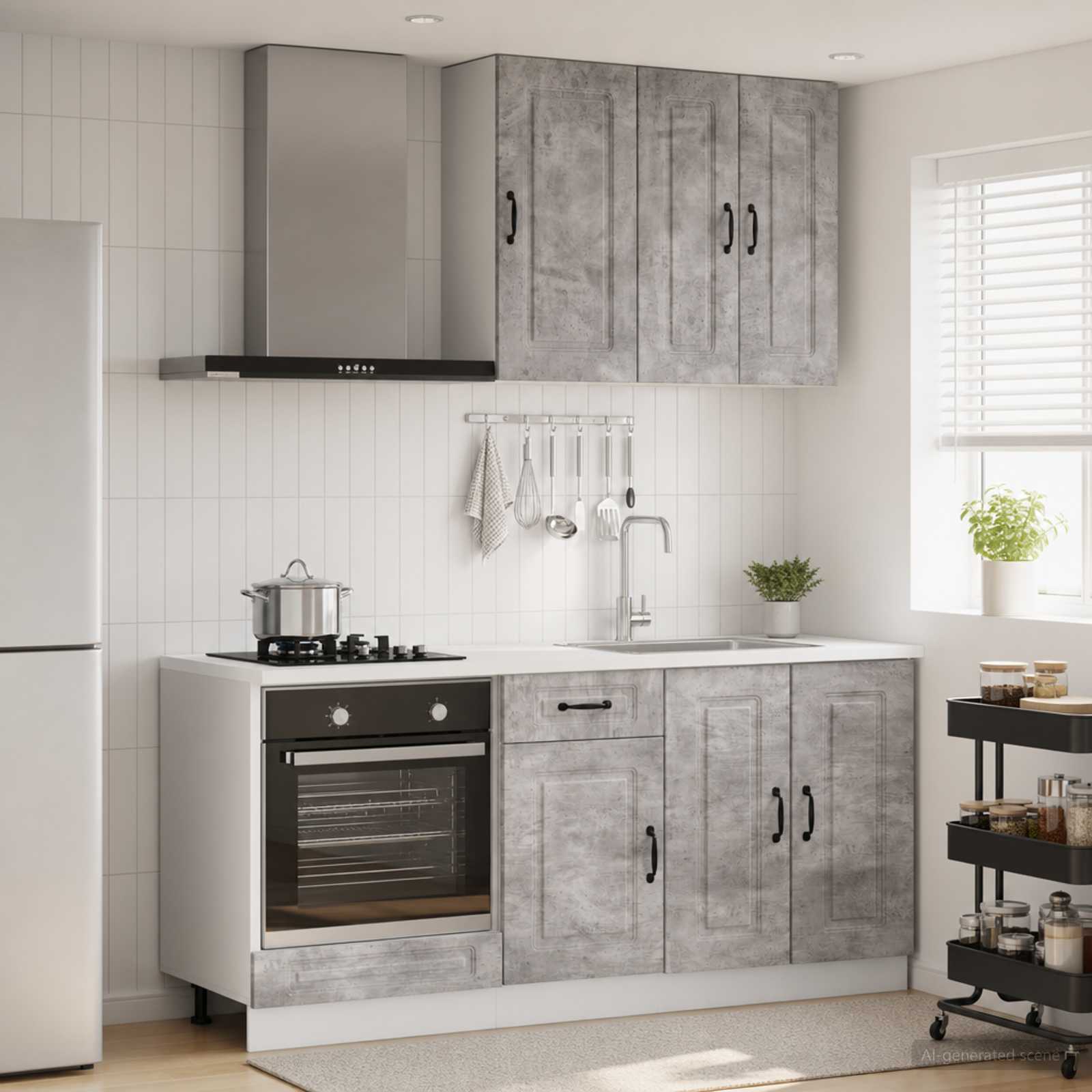 Virtuvės vienetas KALMAR 5 pcs Betono pilka Apdirbta mediena