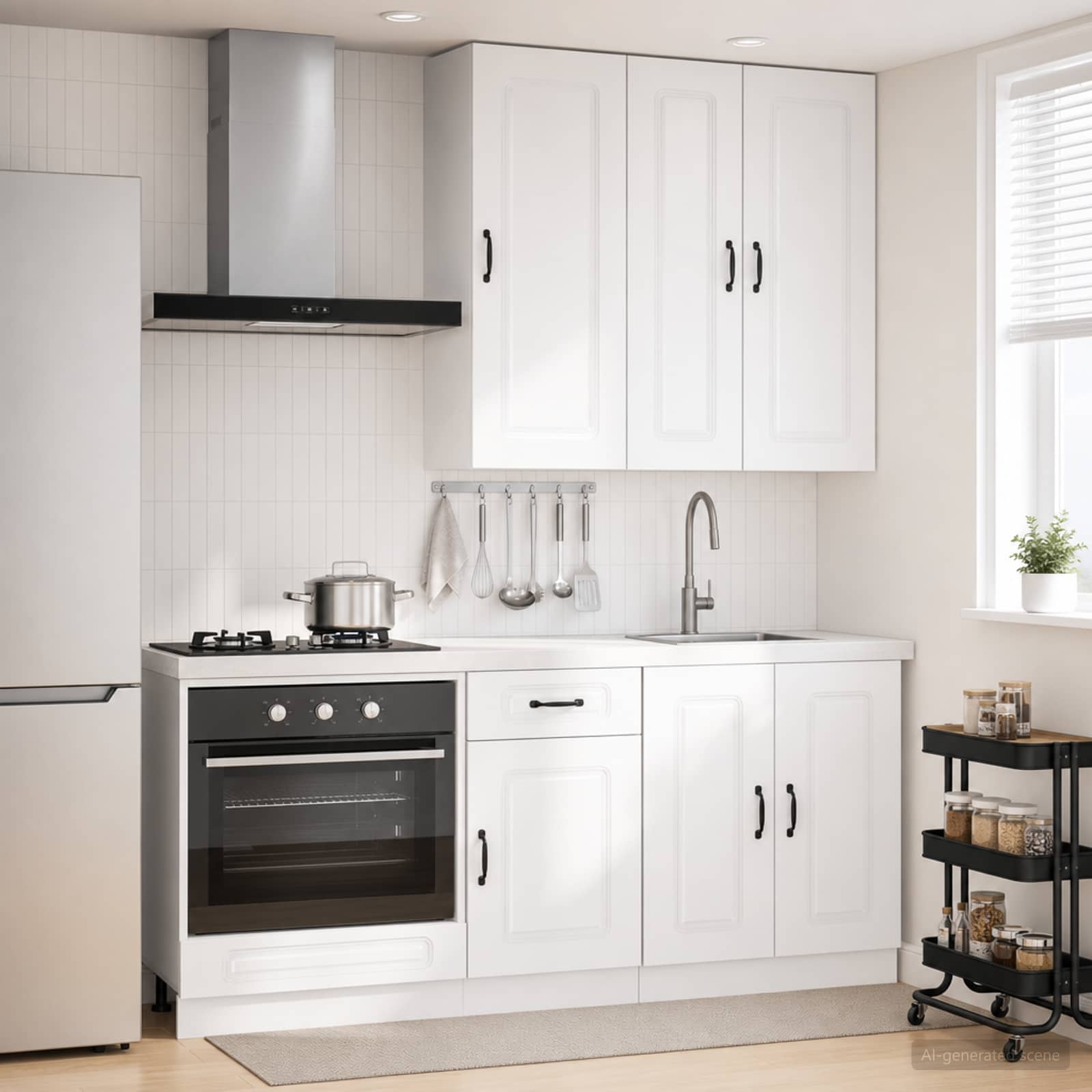 Virtuvės vienetas KALMAR 5 pcs Itin blizgi balta