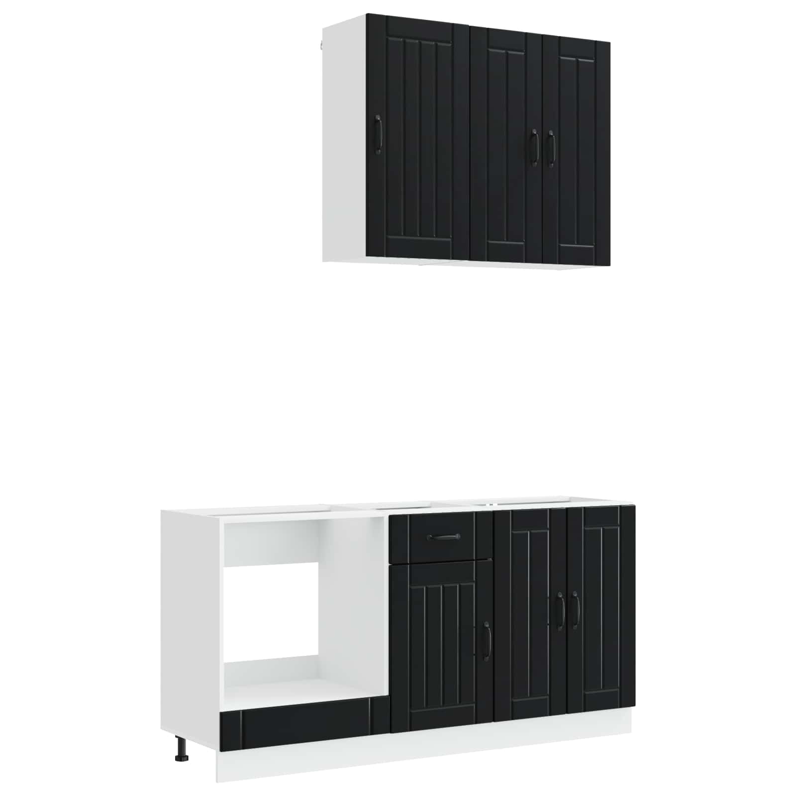 Virtuvės vienetas LUCCA 5 pcs Juoda Apdirbta mediena